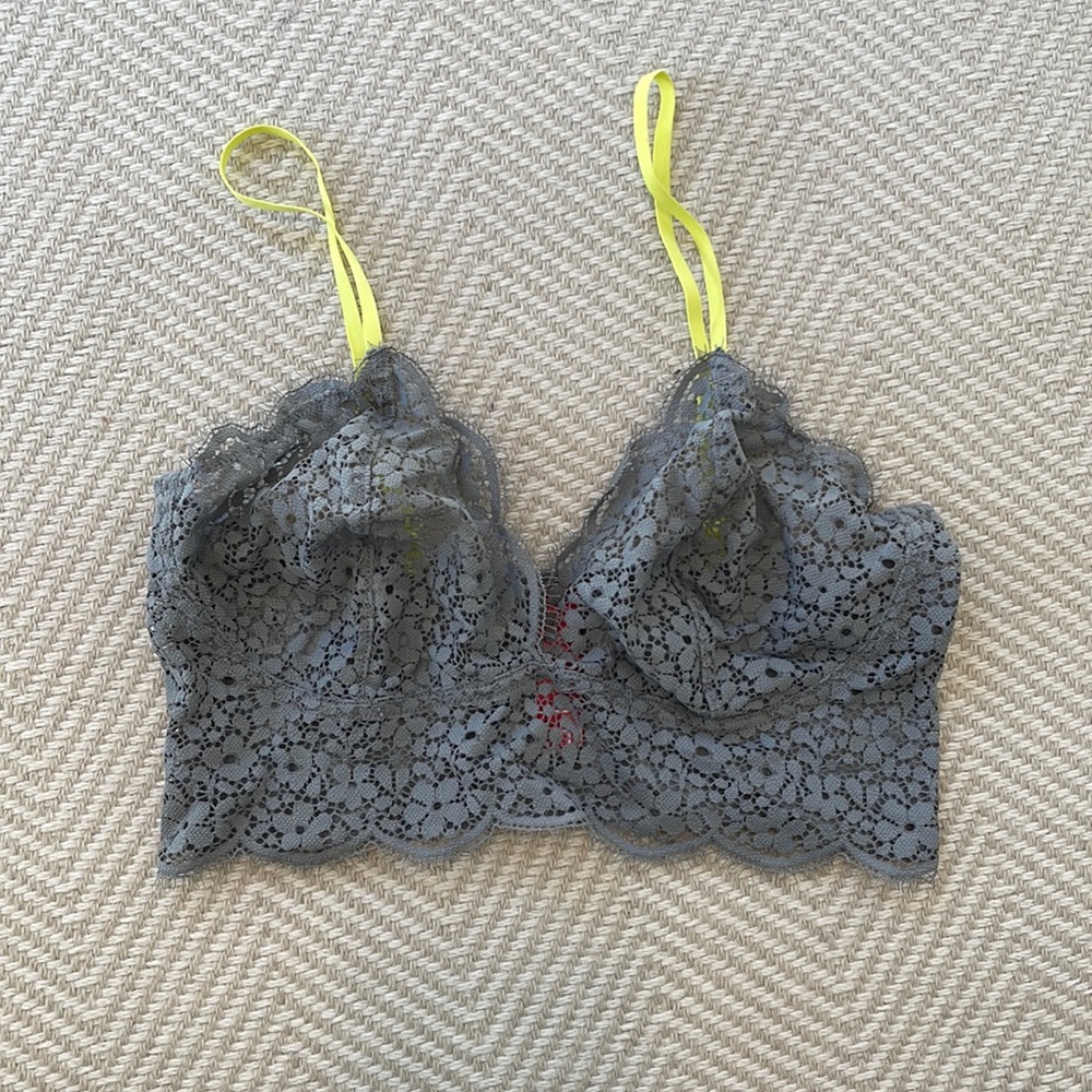 Josie Natori Gray lace camisole bra